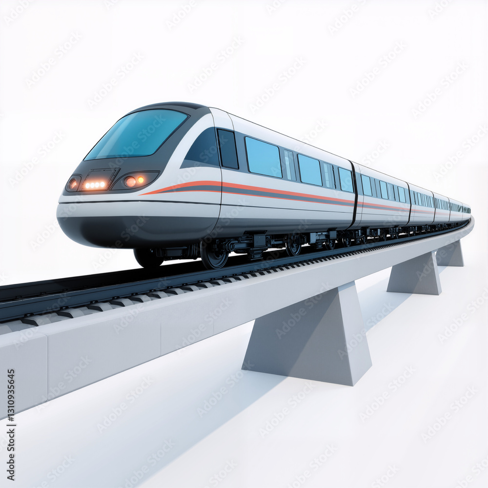 Naklejka premium the bullet train shaped train platform