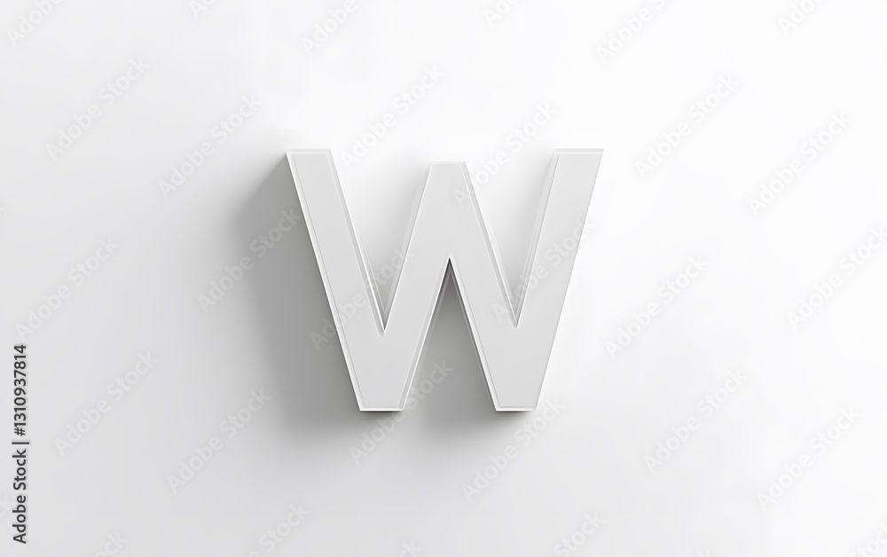 49. Minimalistic letter W placed centrally on a white background 49. Minimalistic letter W placed centrally on a white background