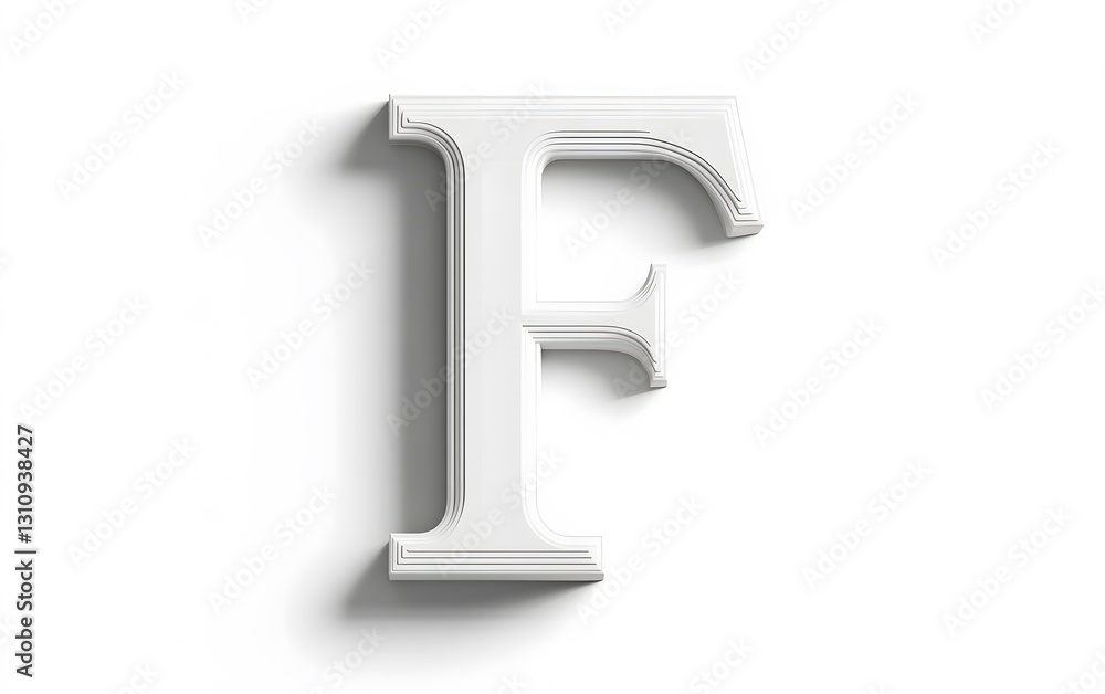 58. Large letter F centered on white, with a clean design