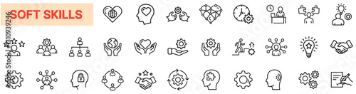 Soft-Skills Icons – Communication, Leadership, Teamwork, Creativity, Motivation