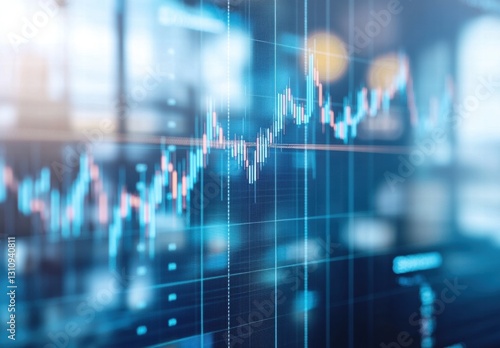 Wallpaper Mural A graph with red and blue lines is displayed on a computer screen Torontodigital.ca