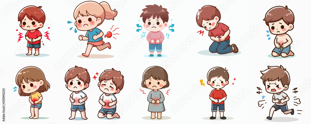 vector illustration of person with stomach ache vector illustration of person with stomach ache