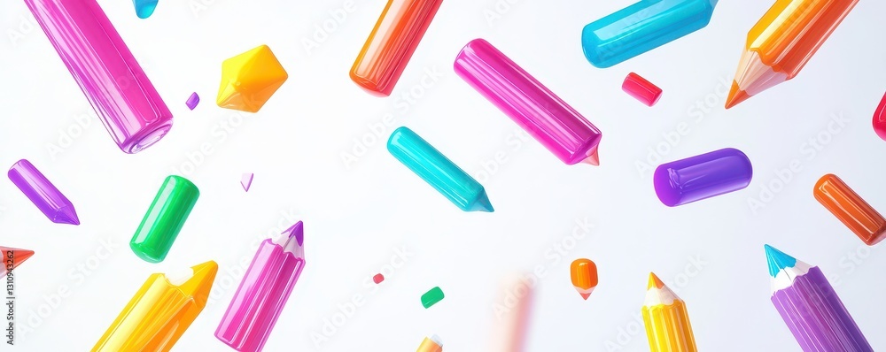 A vibrant array of brightly colored pencils in various hues, including red, blue, green, and yellow, are scattered playfully across a clean, white surface, creating a cheerful artistic vibe. A vibrant array of brightly colored pencils in various hues, including red, blue, green, and yellow, are scattered playfully across a clean, white surface, creating a cheerful artistic vibe.