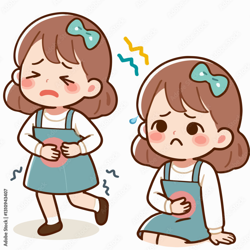 vector illustration of person with stomach ache vector illustration of person with stomach ache