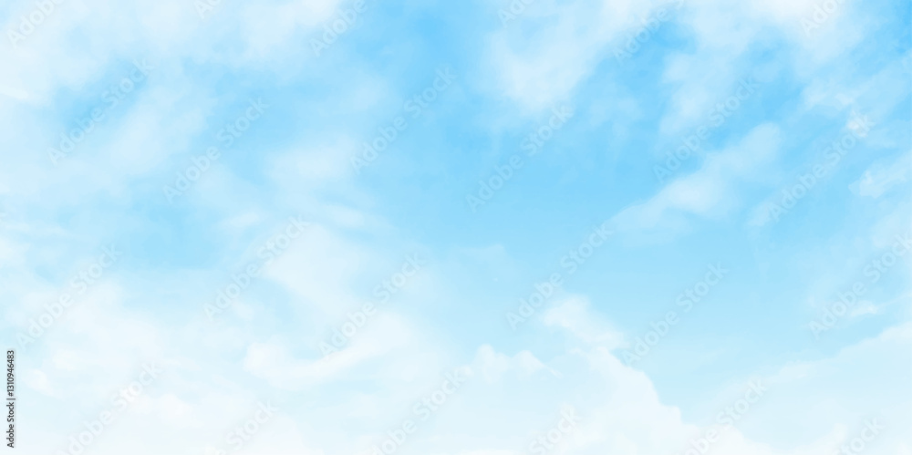 Vibrant Blue Sky with White Clouds in a Beautiful Summer Day photo. Vector illustration. Vibrant Blue Sky with White Clouds in a Beautiful Summer Day photo. Vector illustration.
