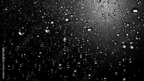 Abstract Raindrops on a Dark Background: A Monochromatic Study in Water