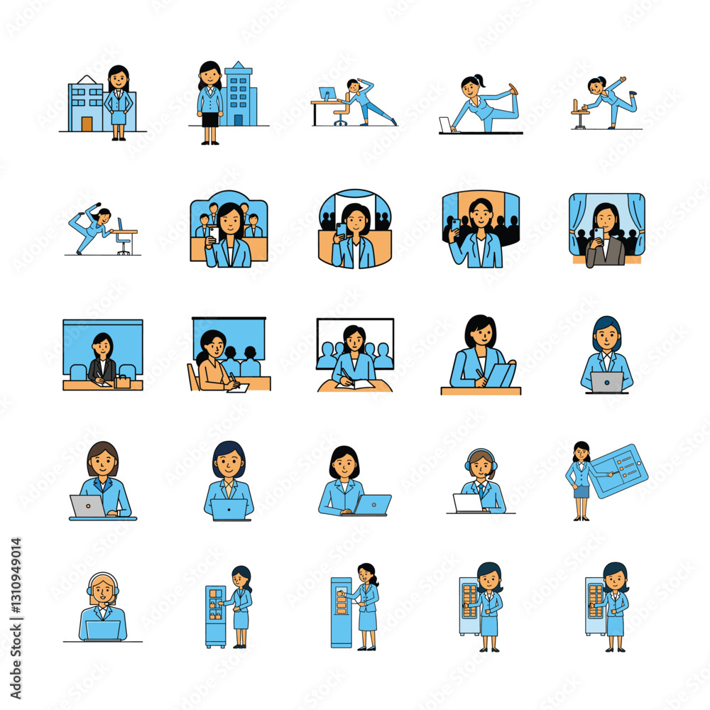 Business character Design 25 bundle set vector art illustration Business character Design 25 bundle set vector art illustration