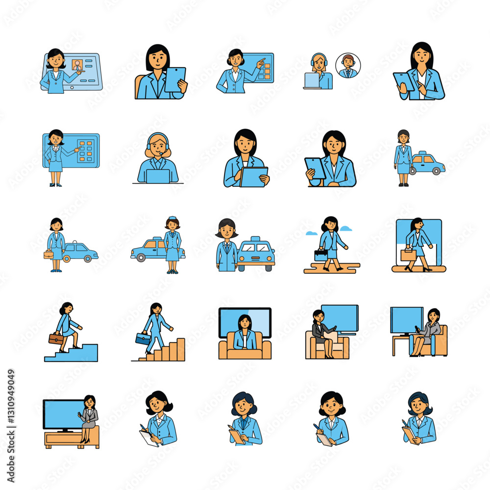 Business character Design 25 bundle set vector art illustration Business character Design 25 bundle set vector art illustration