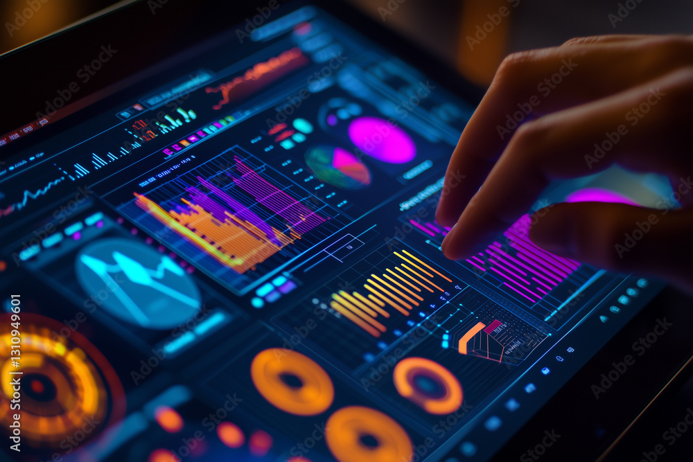 Fototapeta premium Colorful Data Visualization Interface