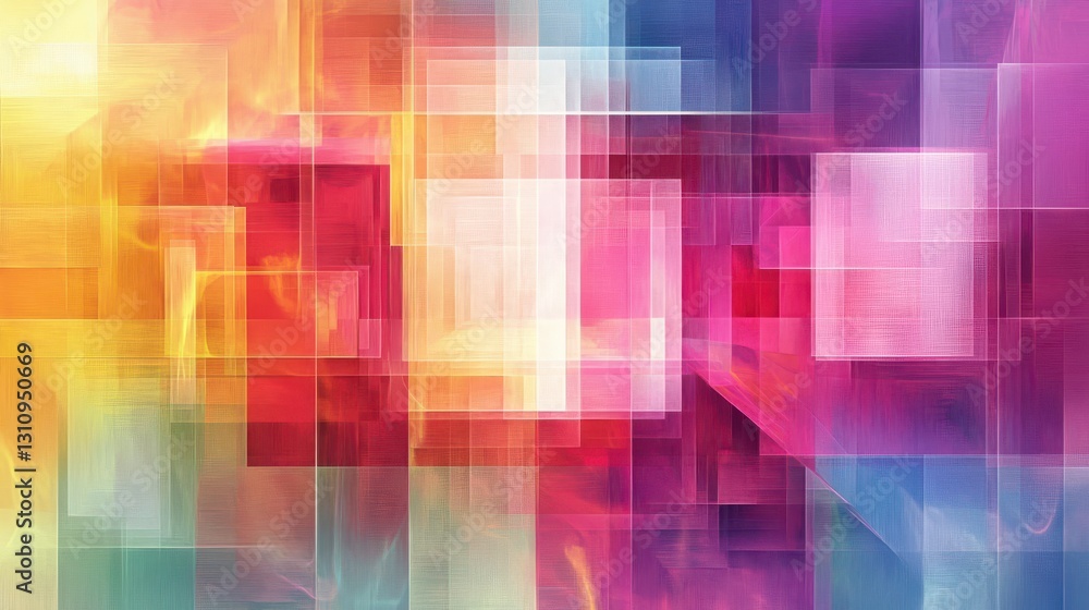 Abstract Colorful Geometric Background with Overlapping Squares Abstract Colorful Geometric Background with Overlapping Squares
