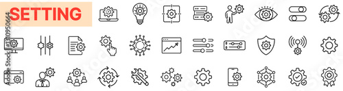 Settings and Configuration Icons – System Preferences, Adjustments, Gear, Optimization, Control Panel, Customization, Options, Preferences, Tools, Management
