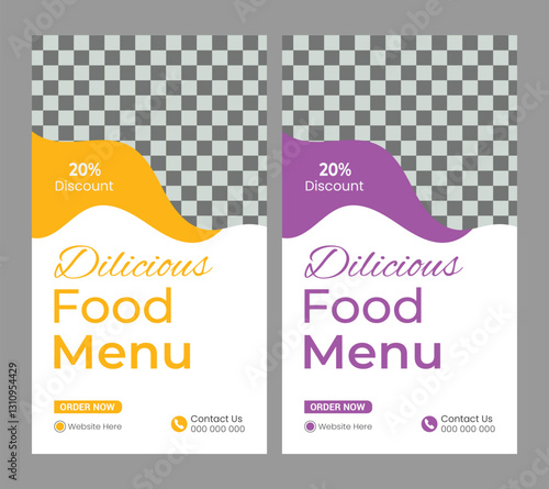   Food menu Instagram and facebook story template
