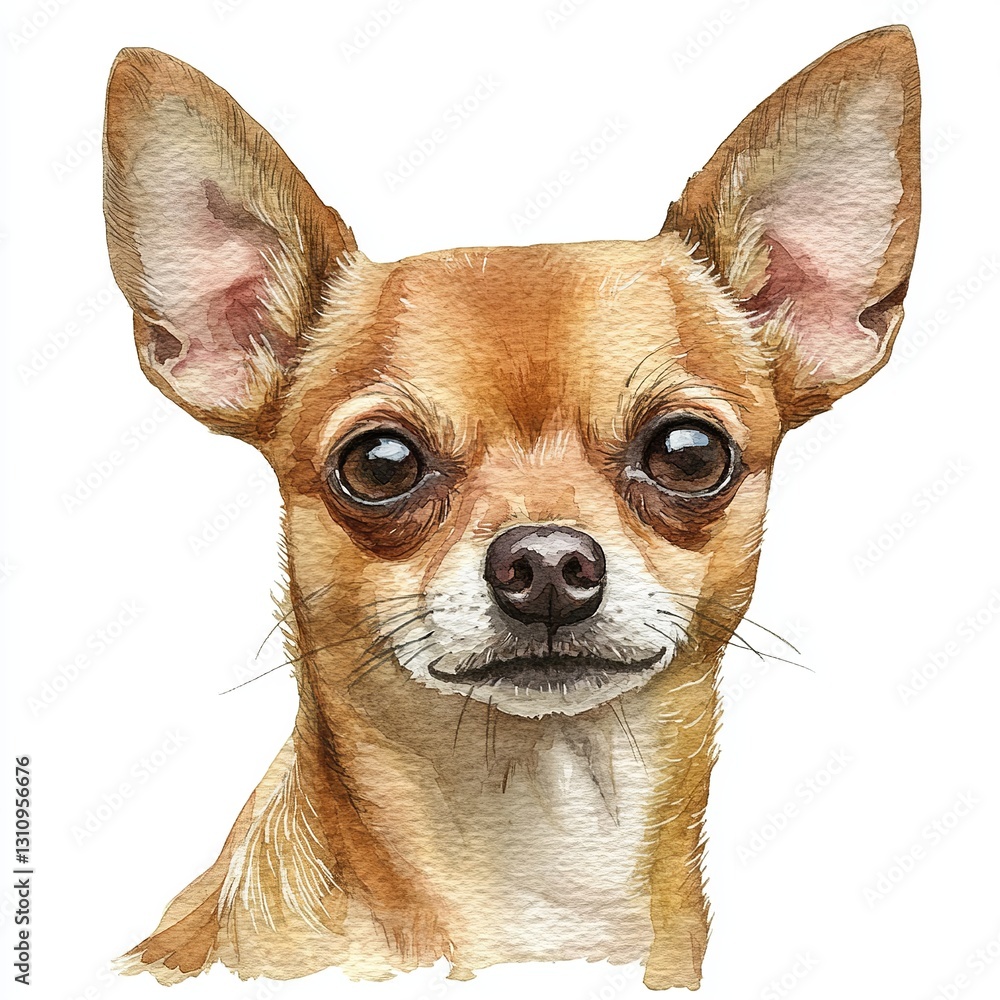 Obraz premium Adorable chihuahua puppy sitting on a white background