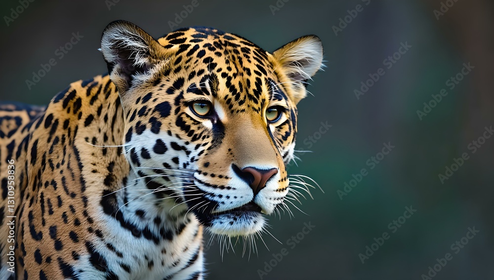 Obraz premium The Gaze of the Wild Majestic Jaguar in its Natural Habitat