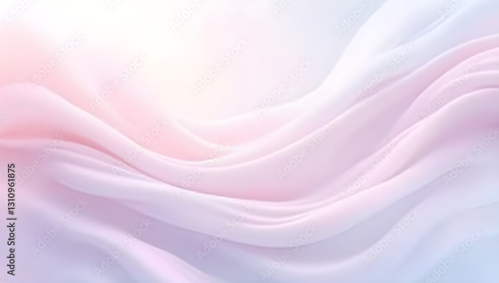 Obraz premium A smooth pastel gradient background with flowing soft curves, dreamy light pink, lavender, and baby blue tones, subtle glow, ultra-HD, perfect for modern and aesthetic designs