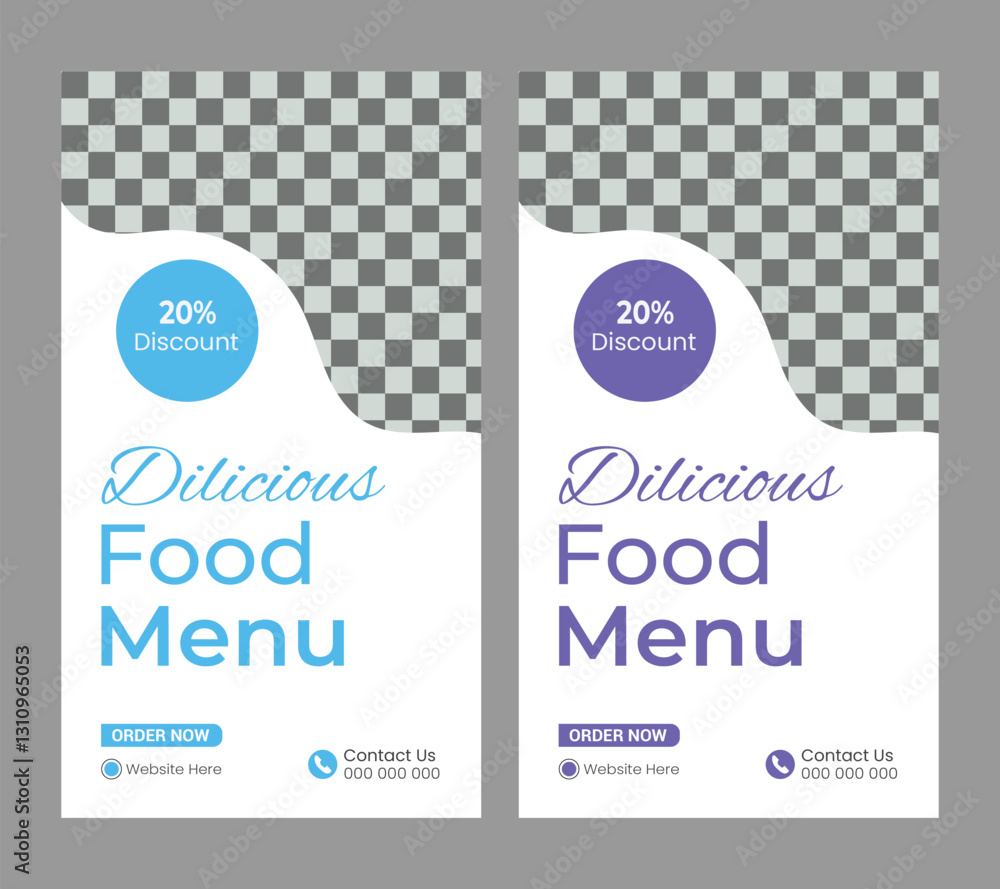 Obraz premium Food menu and restaurant Instagram and facebook story template