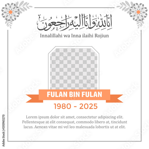 islamic arabic condolences obituary design template