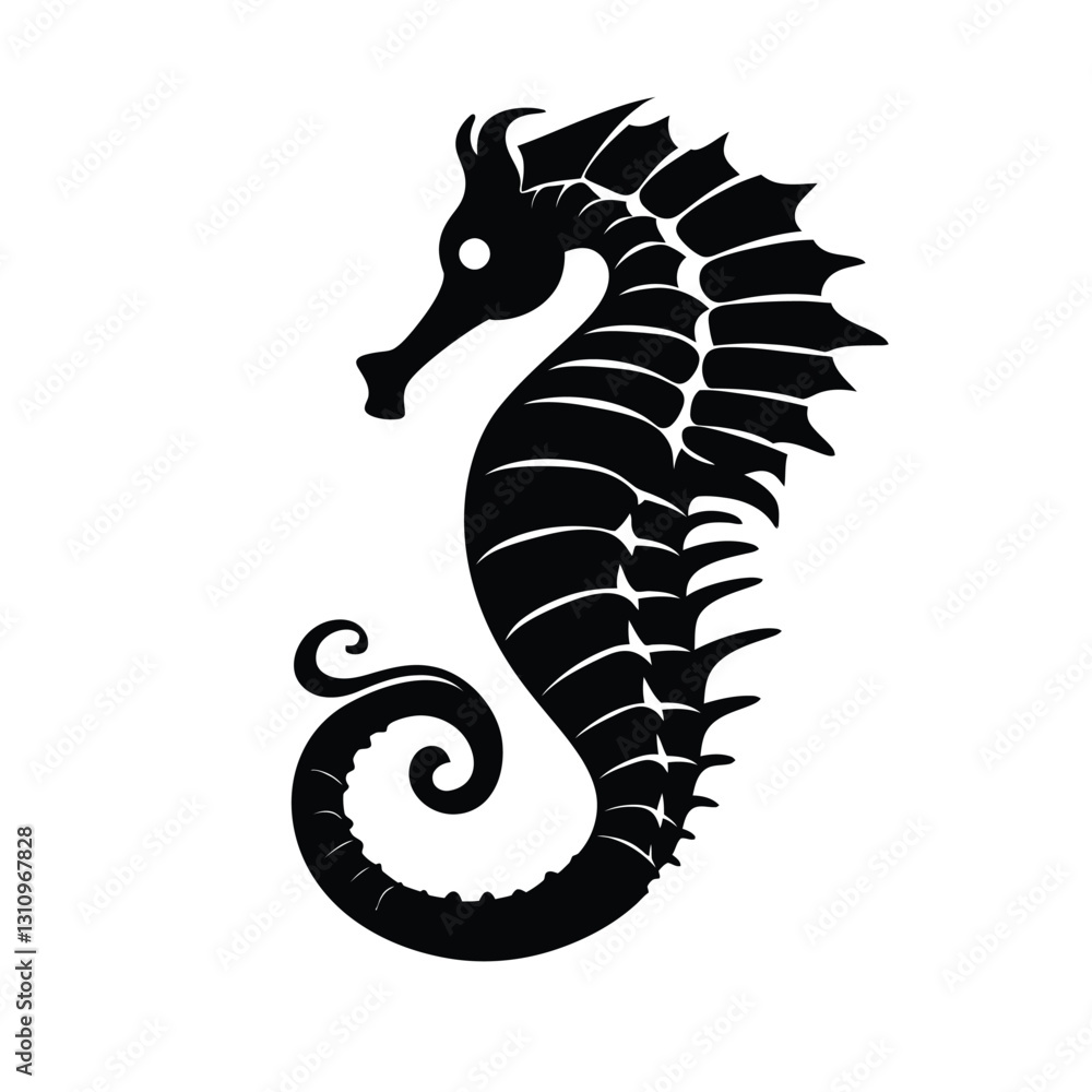 Fototapeta premium black silhouette of a seahorse