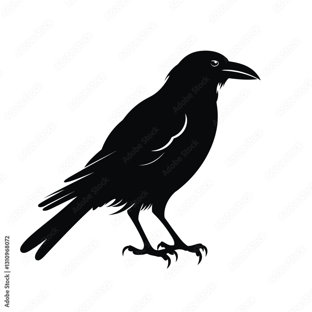 black silhouette of a raven black silhouette of a raven