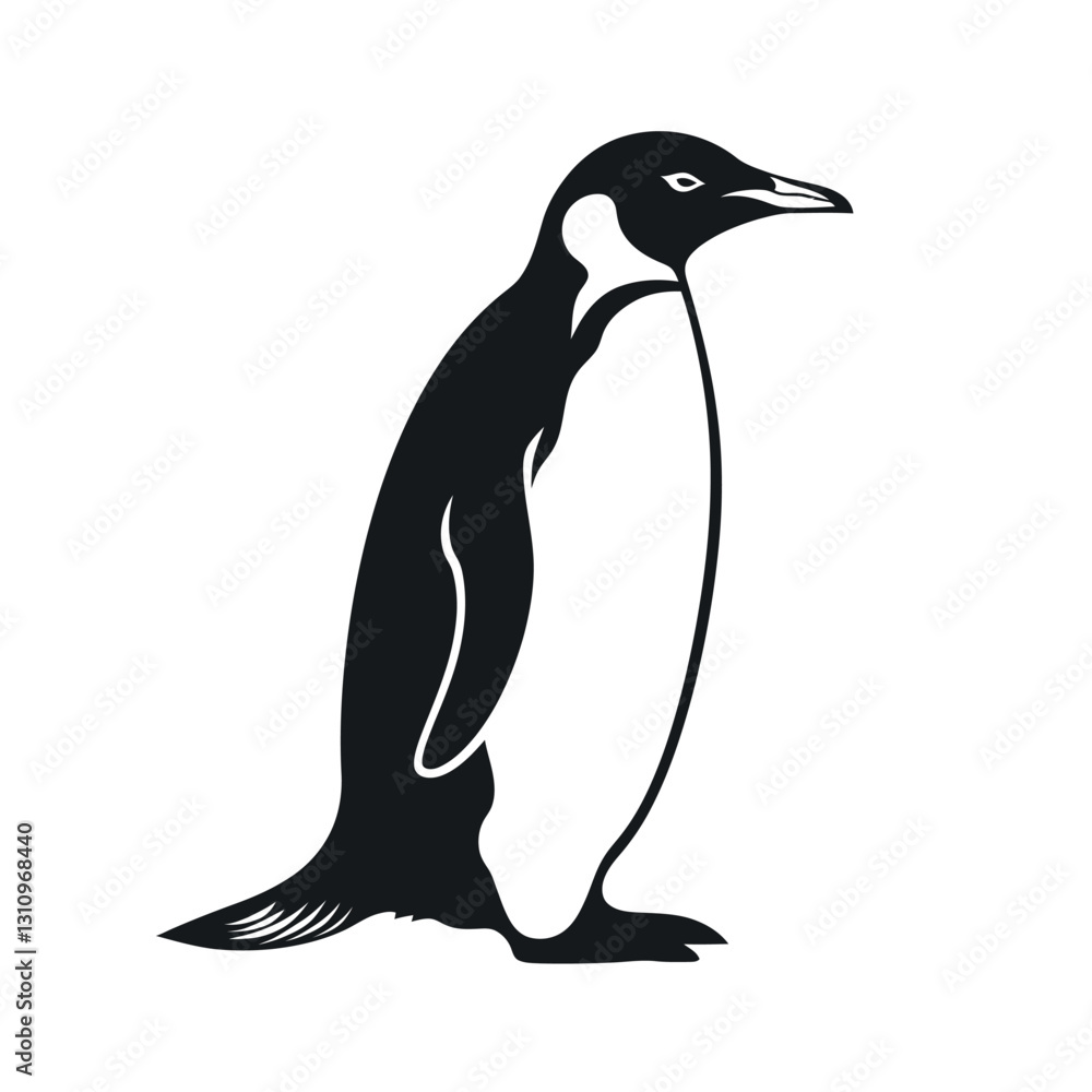 Fototapeta premium black silhouette of a penguin