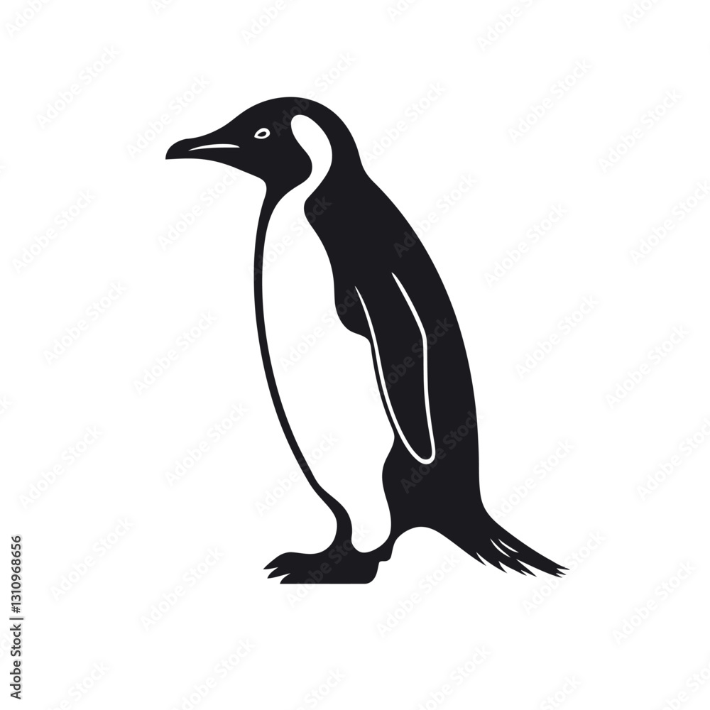 Naklejka premium black silhouette of a penguin