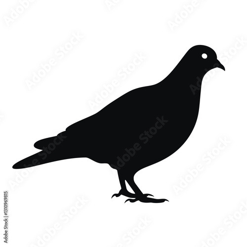 simple silhouette of a pigeon