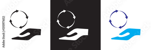 Sector of society icon . Eenergy, technology, arts, justice etc.  Isolated on white,  and black background. Vector illustration. EPS 10