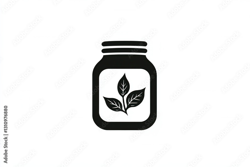 Minimalist black and white spice jar logo showcasing elegant herbal branding in a modern design suitable for various culinary ventures Minimalist black and white spice jar logo showcasing elegant herbal branding in a modern design suitable for various culinary ventures