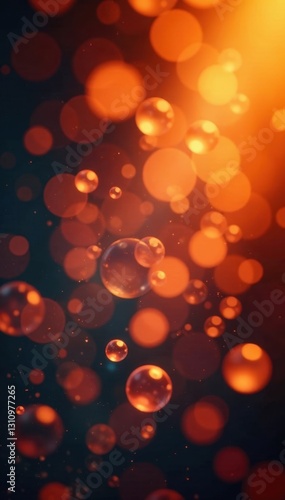 Fizzy orange bubbles ascend, bokeh lights blur , orange, celebration, sweet