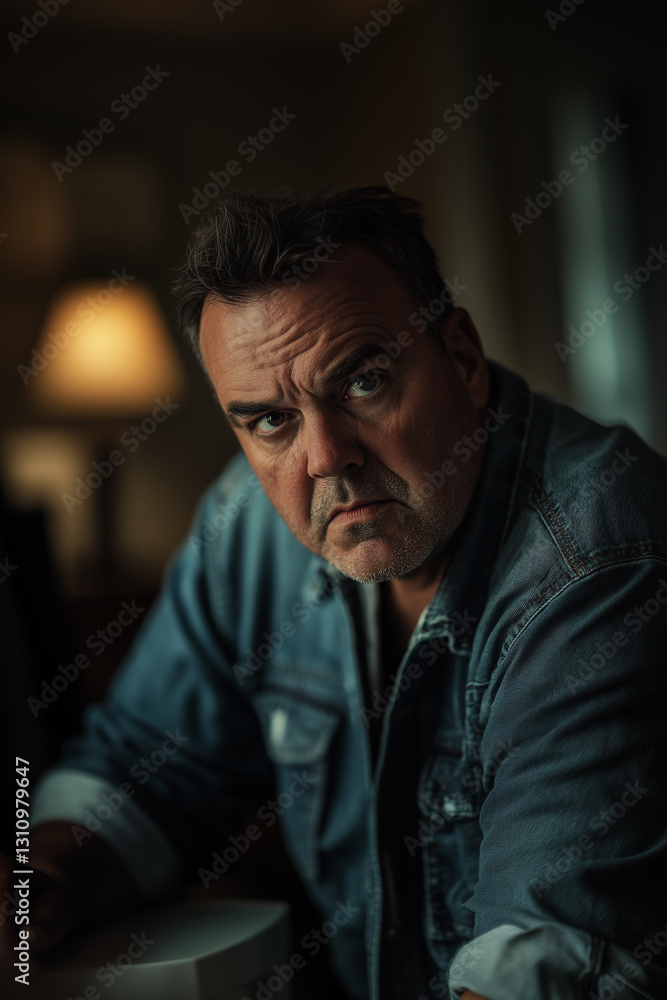 Fototapeta premium Contemplative Portrait in Soft Lighting
