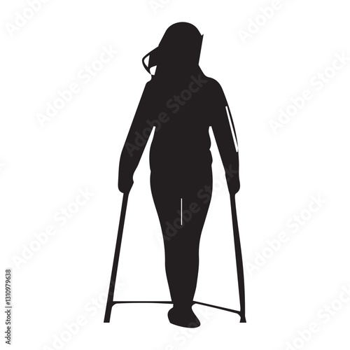 Silhouette of a  woman Walking