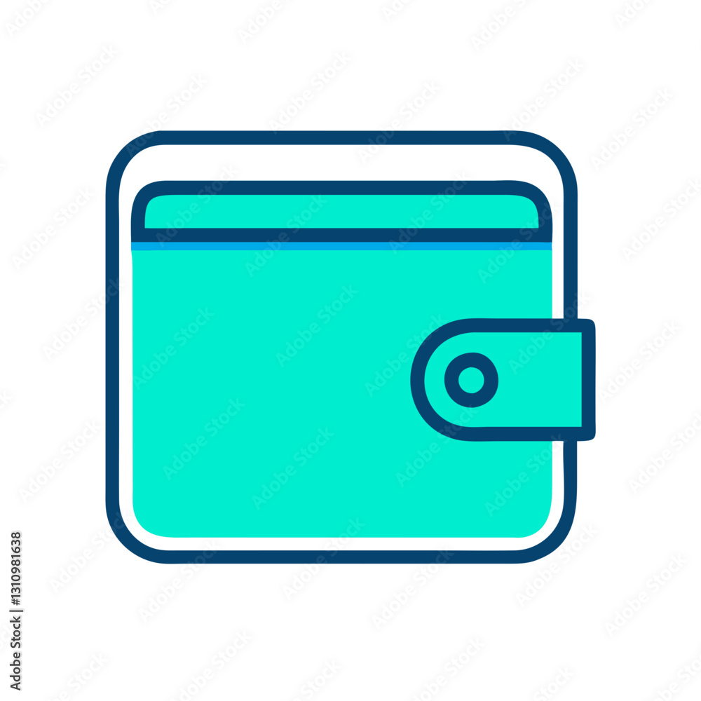 Blue minimalist wallet icon Blue minimalist wallet icon