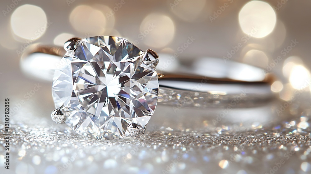Sparkling solitaire diamond engagement ring. Sparkling solitaire diamond engagement ring.