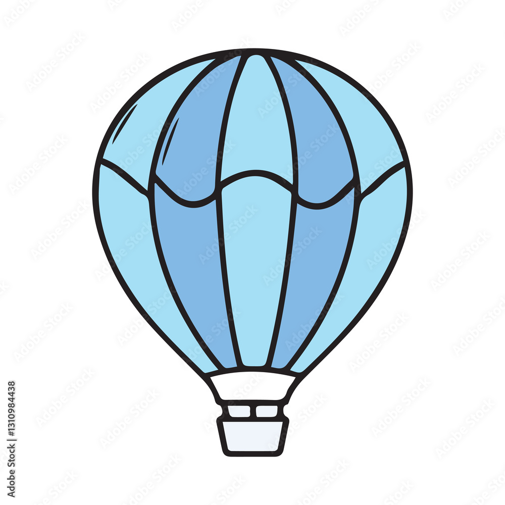 Cute Light Blue Hot Air Balloon Illustration Cute Light Blue Hot Air Balloon Illustration