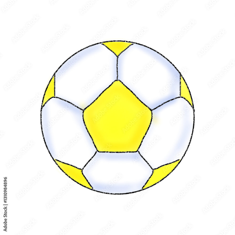Obraz premium 黄色 カラフルなサッカーボール イラスト素材 