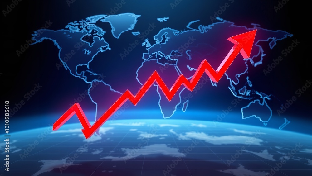 A holographic projection of financial graphs and a world map with glowing lines on a dark background A holographic projection of financial graphs and a world map with glowing lines on a dark background