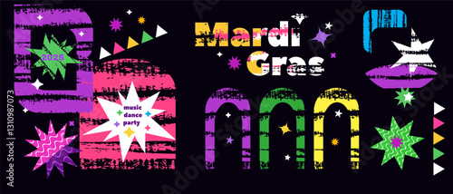 Mardi Gras Carnival, masquerade,  colorful poster   holidayy template design Vector carnaval banner