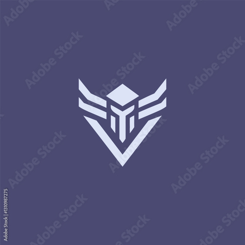 Geometric Valkyrie Logo – A bold valkyrie logo with sharp shapes, symbolizing strength and bravery.