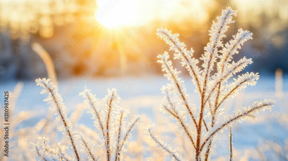 Fototapeta premium Frosted Plants in a Field