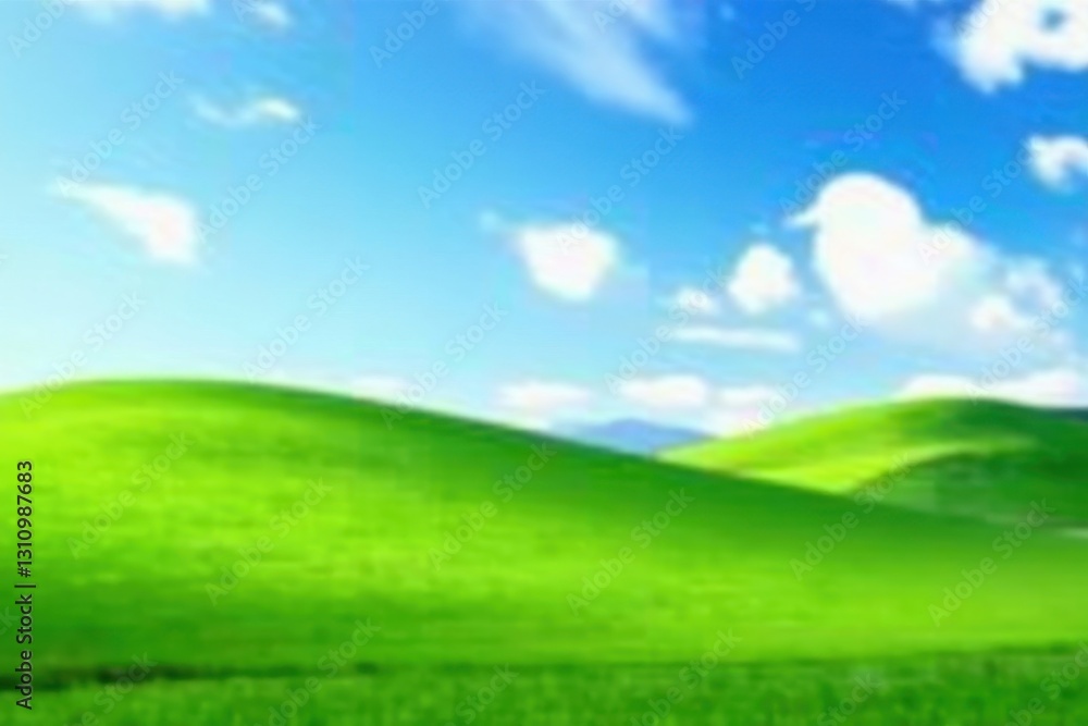 Blured vibrant green hills, clear blue sky, white cloudscape, hill, beautiful Blured vibrant green hills, clear blue sky, white cloudscape, hill, beautiful