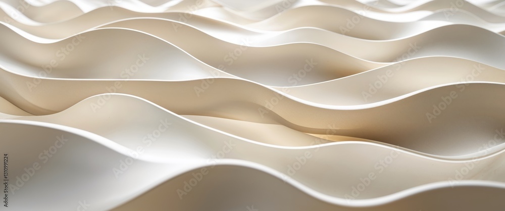 Obraz premium Abstract wavy background with beige and cream colors