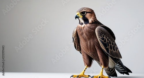 majestic falcon staring with sharp talons in focus. photo