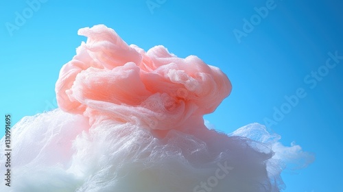 Obraz na płótnie Pink and white cotton candy against a blue sky. w salonie