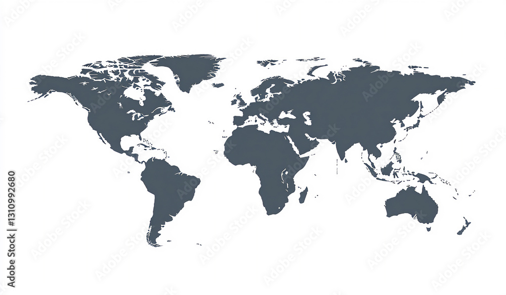 Naklejka premium vector world map with borders, in a gray color on a white background,