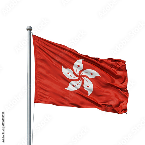 flag of Hong Kong,  transparent PNG, isolated, cut-out