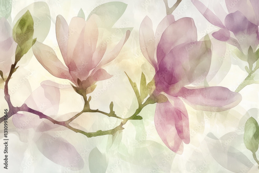 Pastel Magnolia Blossoms, Spring Branch, Soft Background, Floral Wallpaper Pastel Magnolia Blossoms, Spring Branch, Soft Background, Floral Wallpaper