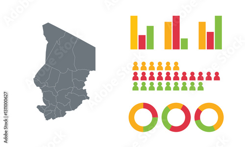 Detailed Map Infographic of Chad