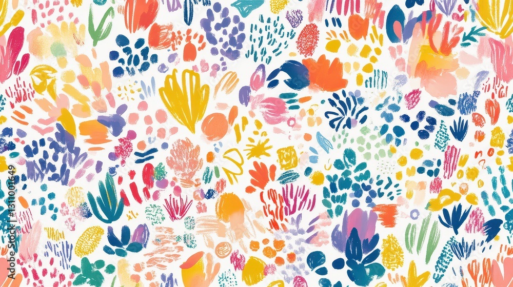A vibrant close-up showcasing an intricate pattern of various plants and flowers, featuring rich hues of green, pink, yellow, and blue, with delicate petals and lush foliage intertwining beautifully. A vibrant close-up showcasing an intricate pattern of various plants and flowers, featuring rich hues of green, pink, yellow, and blue, with delicate petals and lush foliage intertwining beautifully.