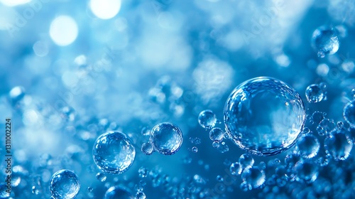 Wallpaper Mural Water drops on blue background Torontodigital.ca