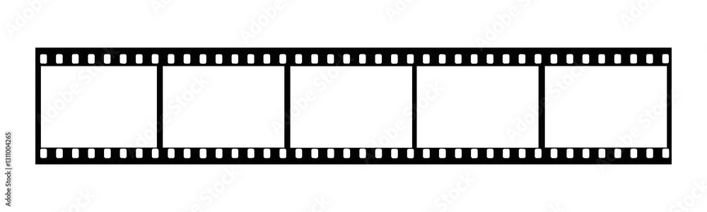 Red Film Strip Frame Showing Five Empty Slots isolated transparent png background Red Film Strip Frame Showing Five Empty Slots isolated transparent png background
